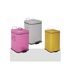 Square Pedal galvanized Steel Dust Bin with handles